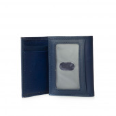 Portofel mic tip portcard din piele naturala DiAmanti Soverato Blu Scuro